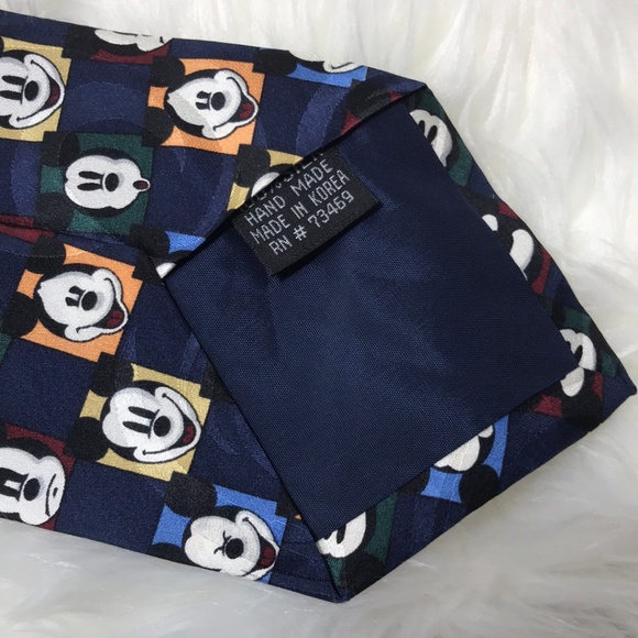 Disney World Mickey Mouse Dark Blue Tie Silk - Picture 5 of 5